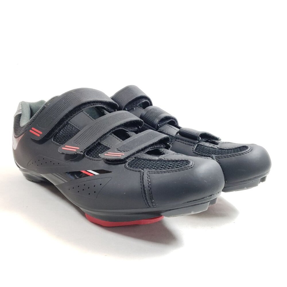 Tommaso Strada 100 Mens Size 11 Black Cycling Shoes Hook and Loop Straps